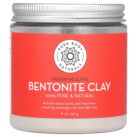 Pure Body Naturals, Indian Healing Bentonite Clay Powder, 8 oz (227 g) - Image 1