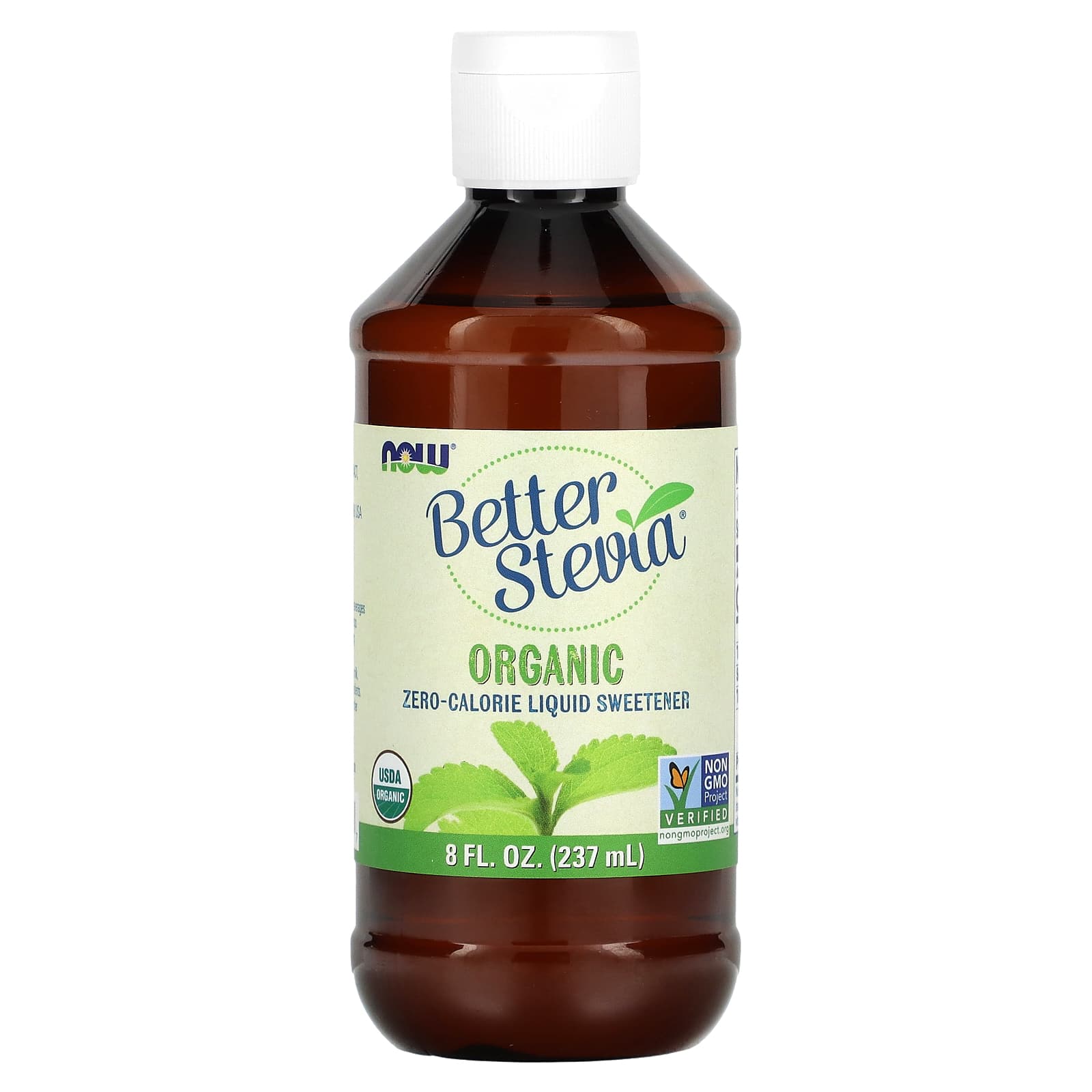 NOW Foods, Organic, Better Stevia, Zero-Calorie Liquid Sweetener, 8 fl oz (237 ml) - Image 1
