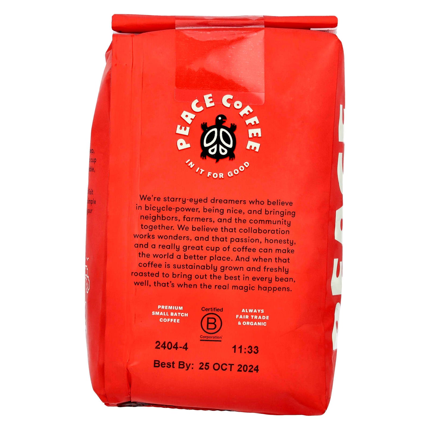 Peace Coffee, Organic Birchwood Breakfast Blend, Whole Bean, Medium Roast, 12 oz (340 g) - Image 2
