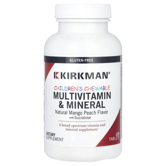Kirkman Labs, Children's Chewable Multivitamin & Mineral, Natural Mango Peach, 120 Tablets - Image 1