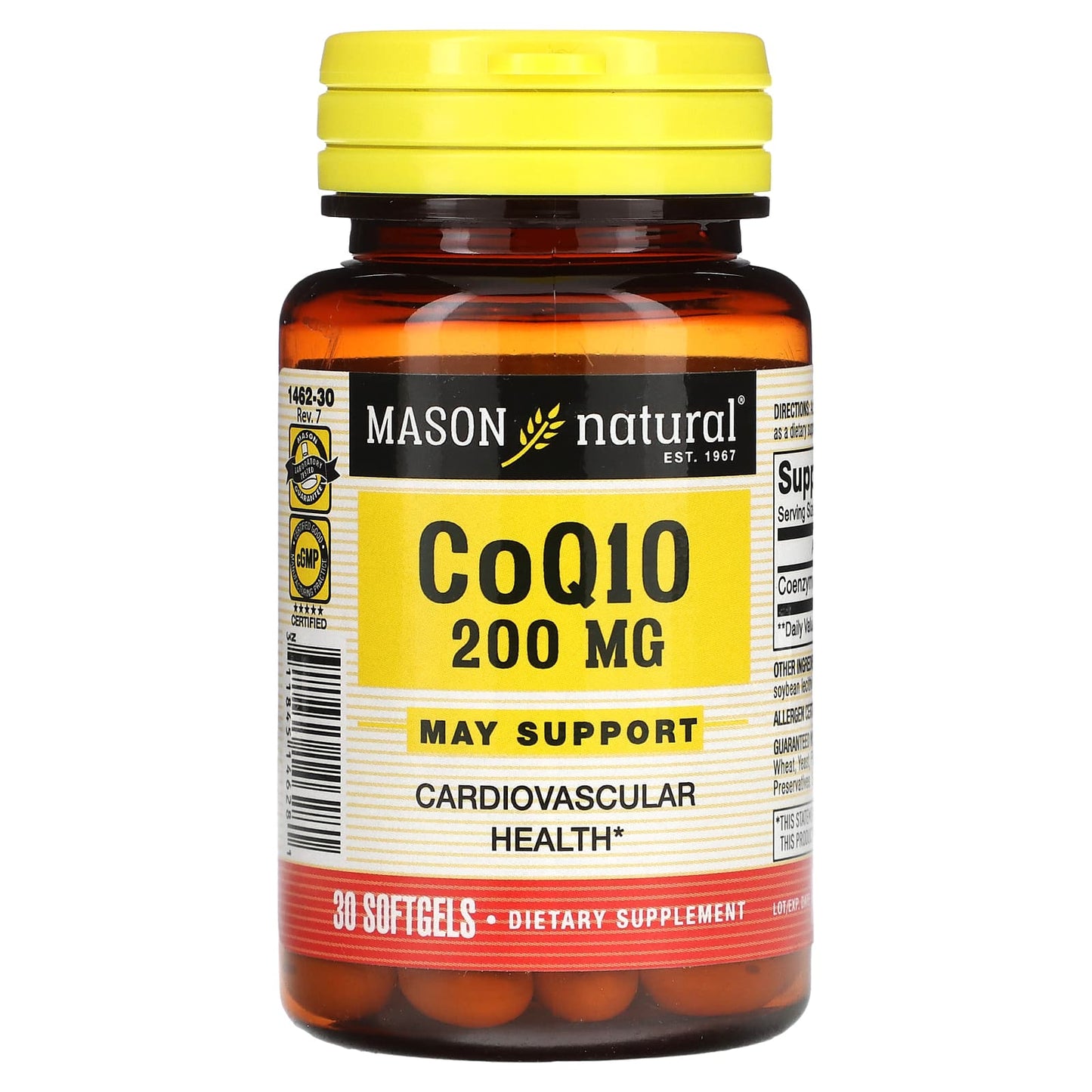 Mason Natural, Co Q10, 200 mg, 30 Softgels - Image 1