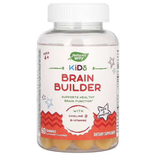 Nature's Way, Kids Brain Builder Gummies, Ages 4+, Lemonade, 60 Gummies - Image 1