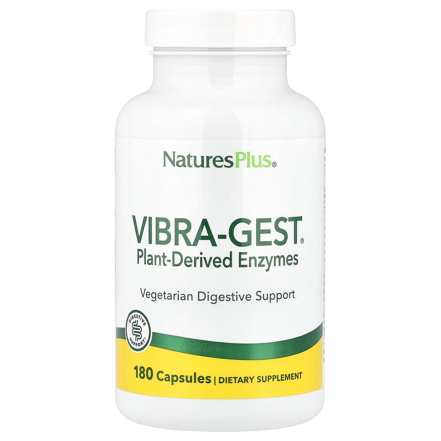 NaturesPlus, Vibra-Gest®, Plant-Derived Enzymes, 180 Capsules - Image 1