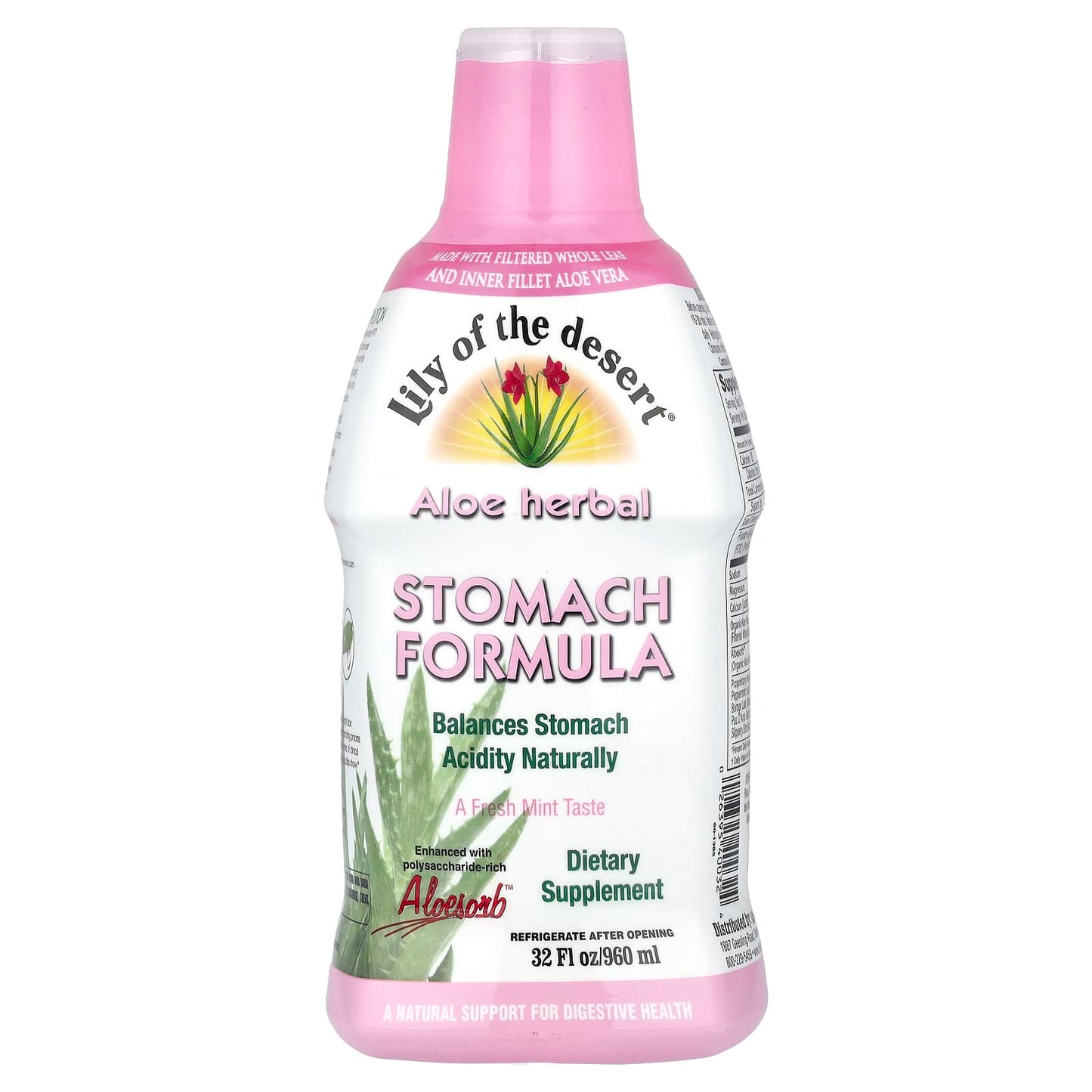 Lily of the Desert, Aloe Herbal, Stomach Formula, Fresh Mint, 32 fl oz (960 ml) - Image 1