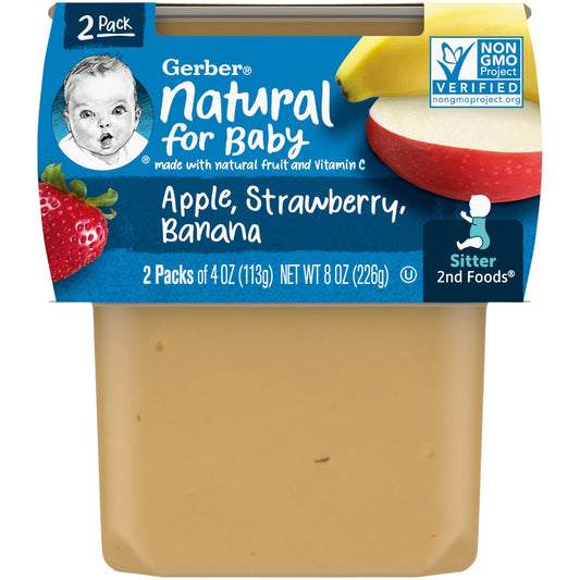 Gerber Natural Baby Food 2nd Foods Apple Strawberry Banana - Image 1