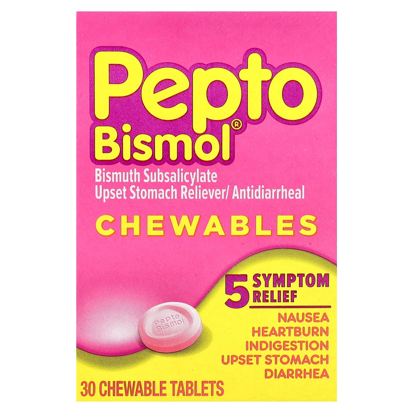 Pepto Bismol® Chewables, 30 Chewable Tablets - Image 1