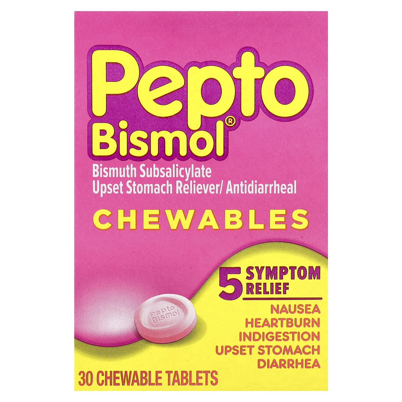 Pepto Bismol® Chewables, 30 Chewable Tablets - Image 1