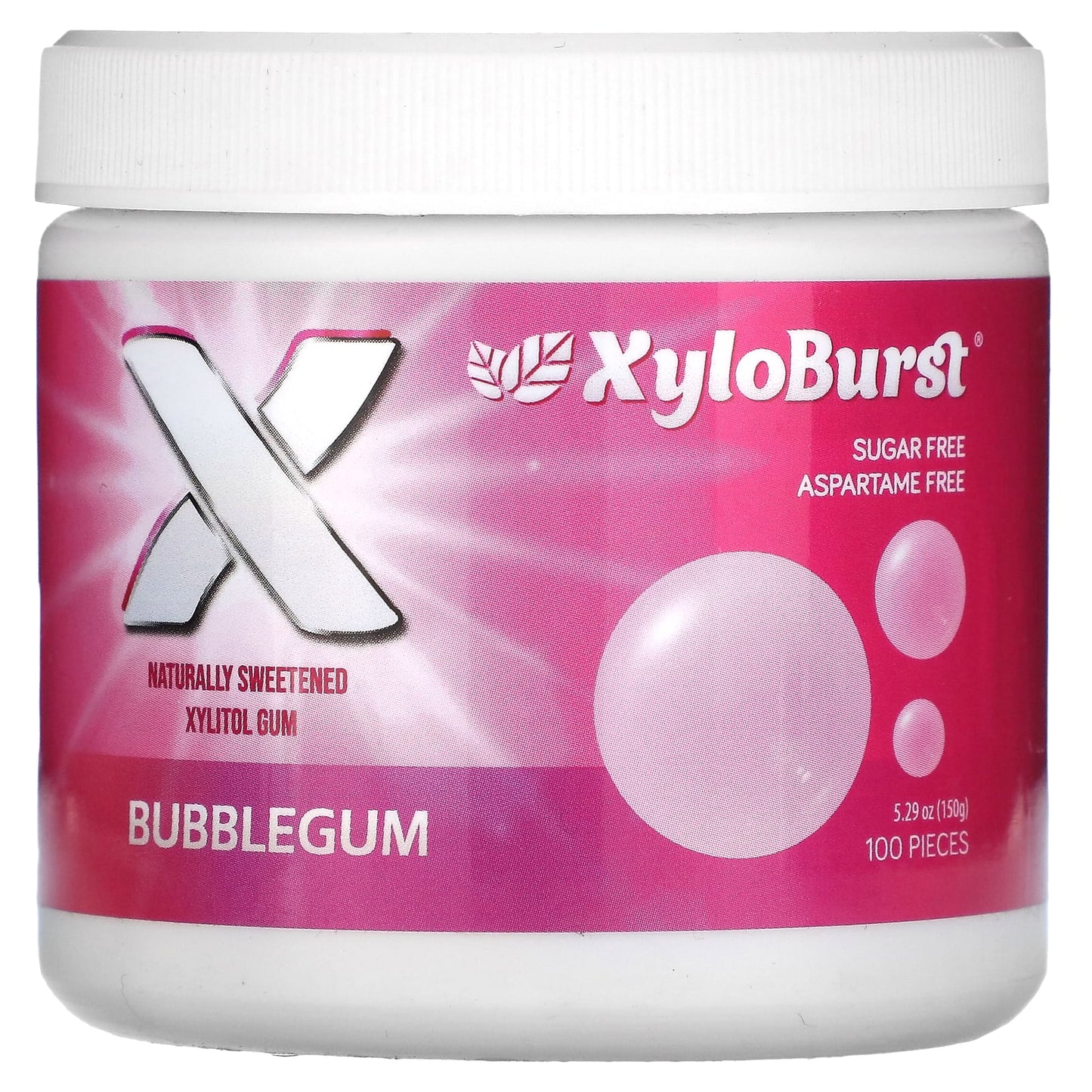 Xyloburst, Xylitol Gum, Bubble Gum, 100 Pieces, 5.29 oz (150 g) - Image 1