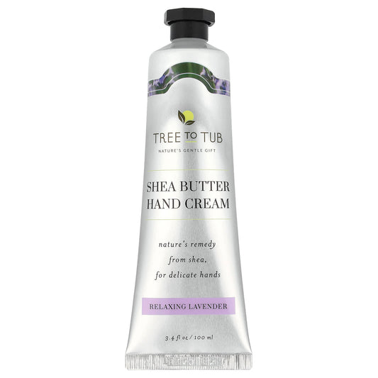 Tree To Tub, Shea Butter Hand Cream, Relaxing Lavender, 3.4 fl oz (100 ml) - Image 1