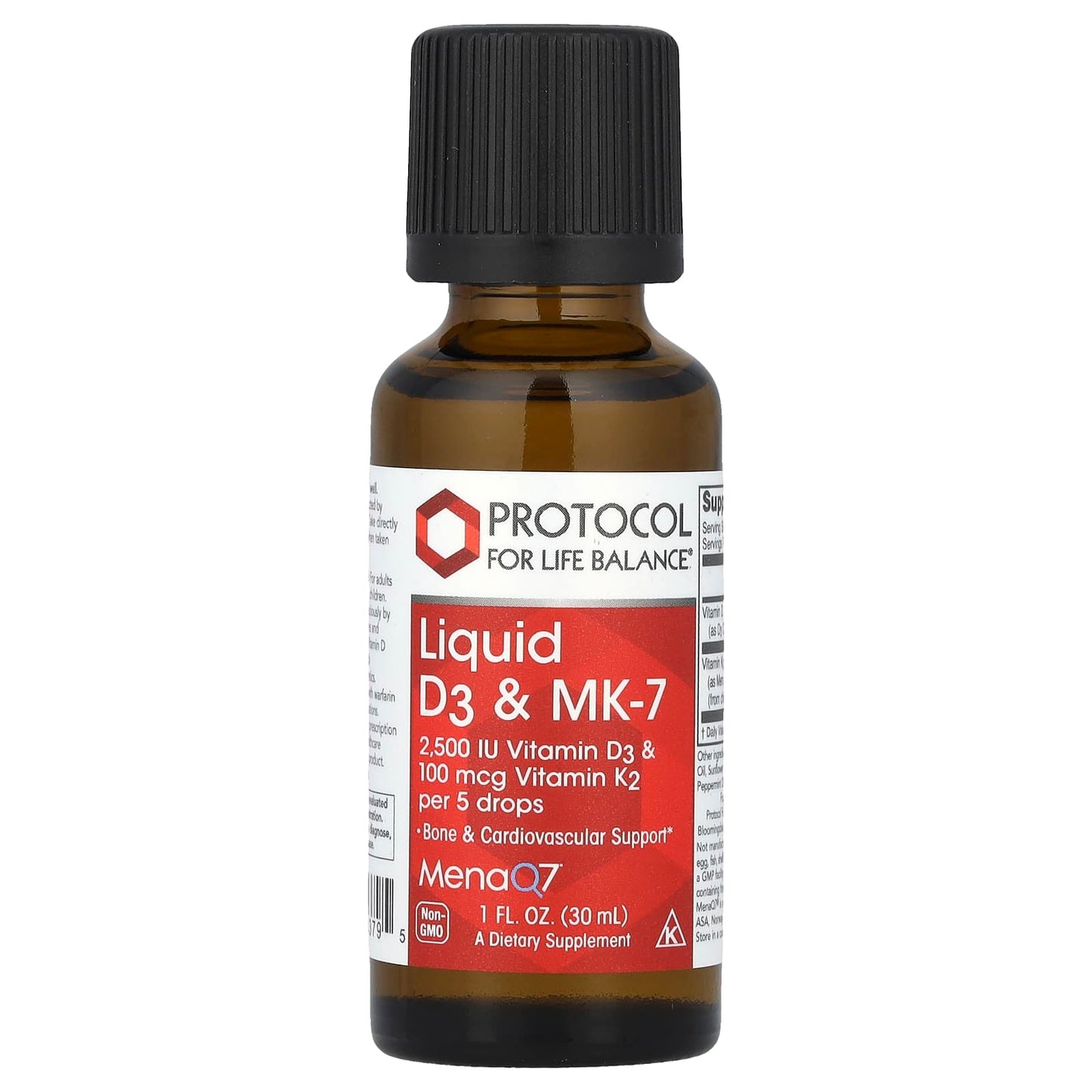 Protocol for Life Balance, Liquid D3 & MK-7, 1 fl oz (30 ml) - Image 1