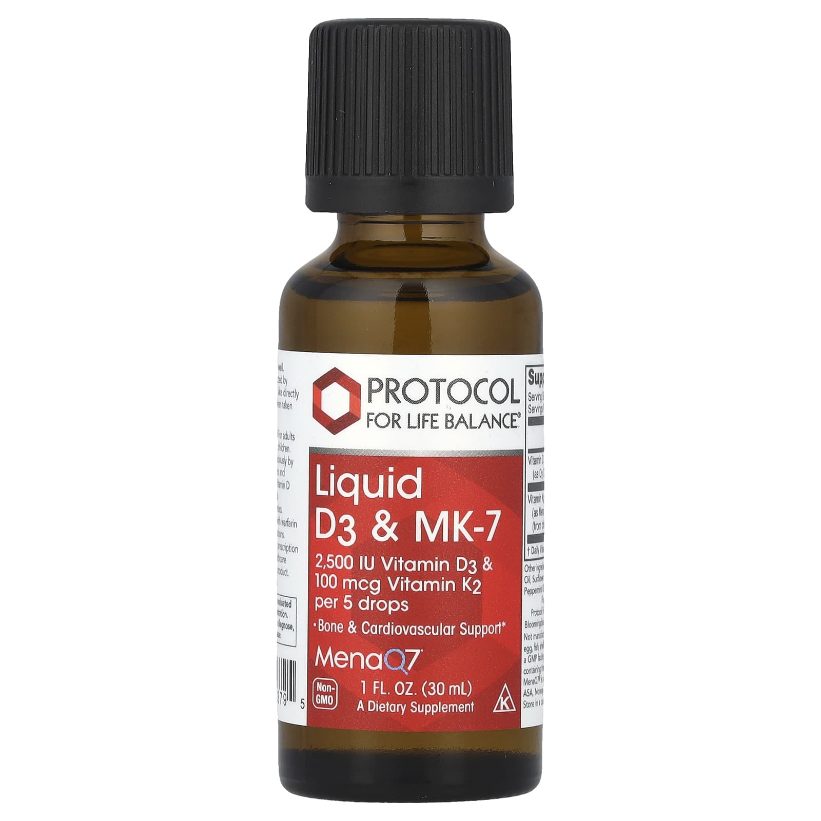 Protocol for Life Balance, Liquid D3 & MK-7, 1 fl oz (30 ml) - Image 1