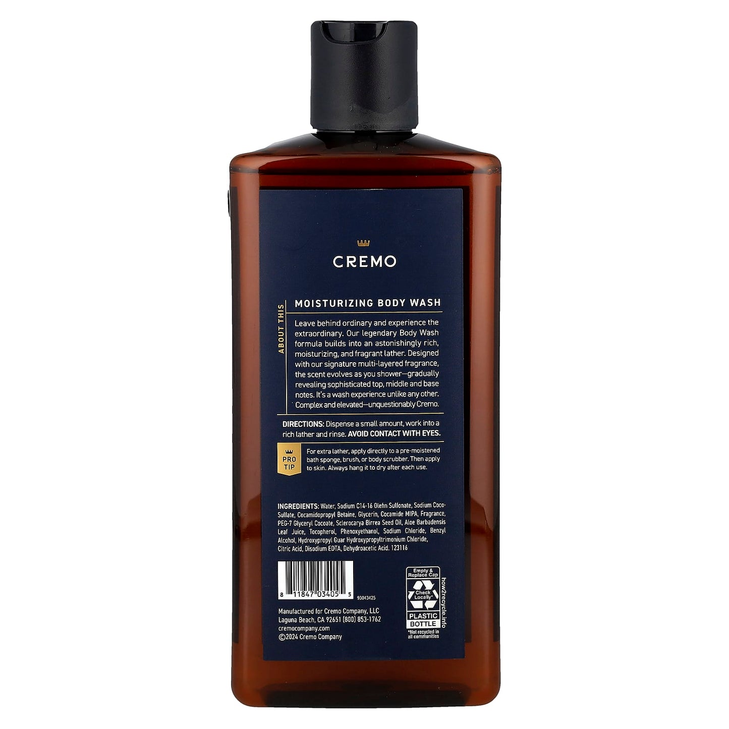 Rich & Moisturizing Palo Santo Body Wash by Cremo, 16 fl oz - Image 2