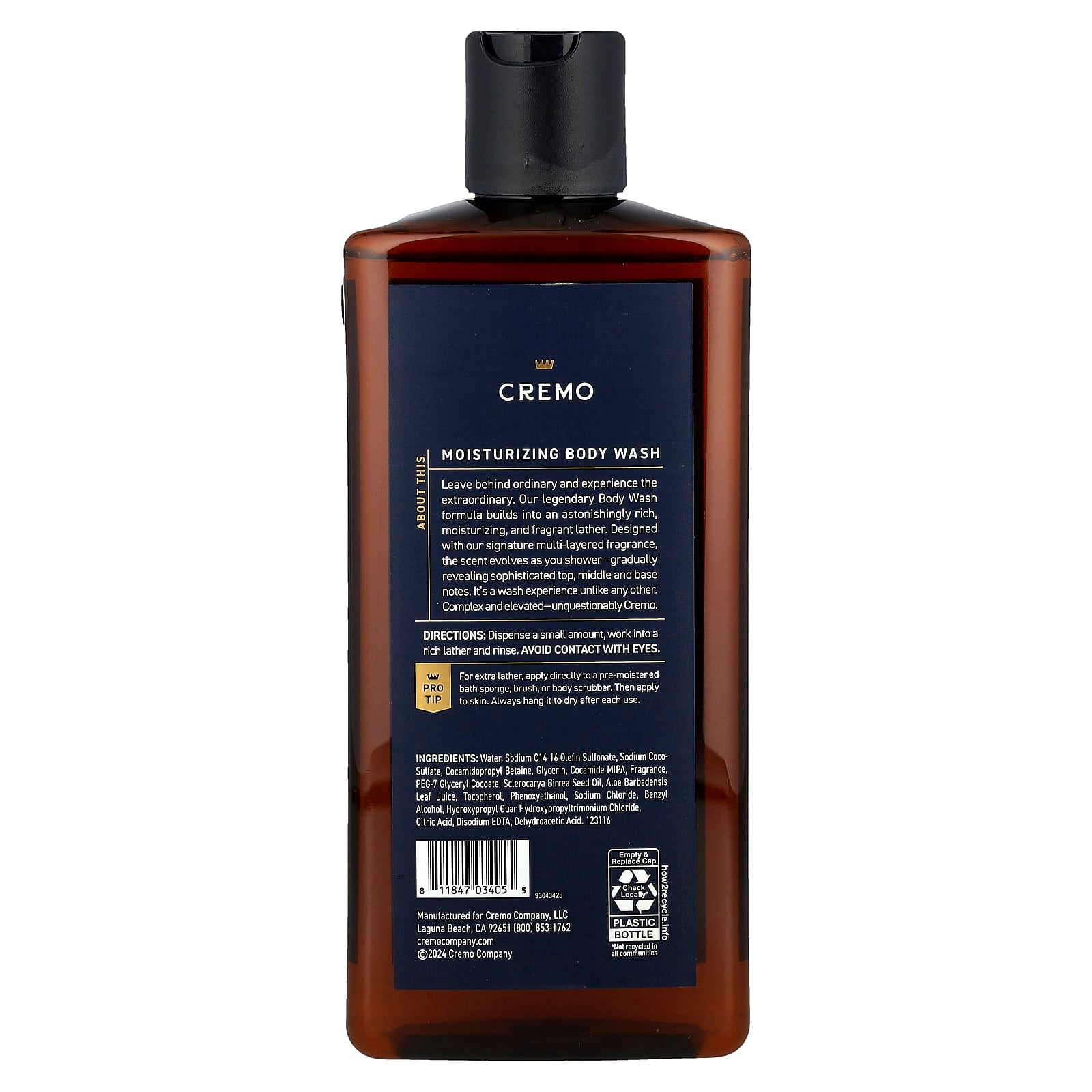 Rich & Moisturizing Palo Santo Body Wash by Cremo, 16 fl oz - Image 2