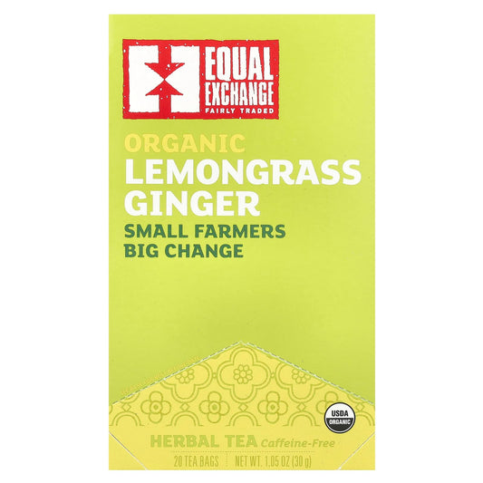 Organic Lemongrass Ginger Tea by Equal Exchange - USDA Organic - Image 1