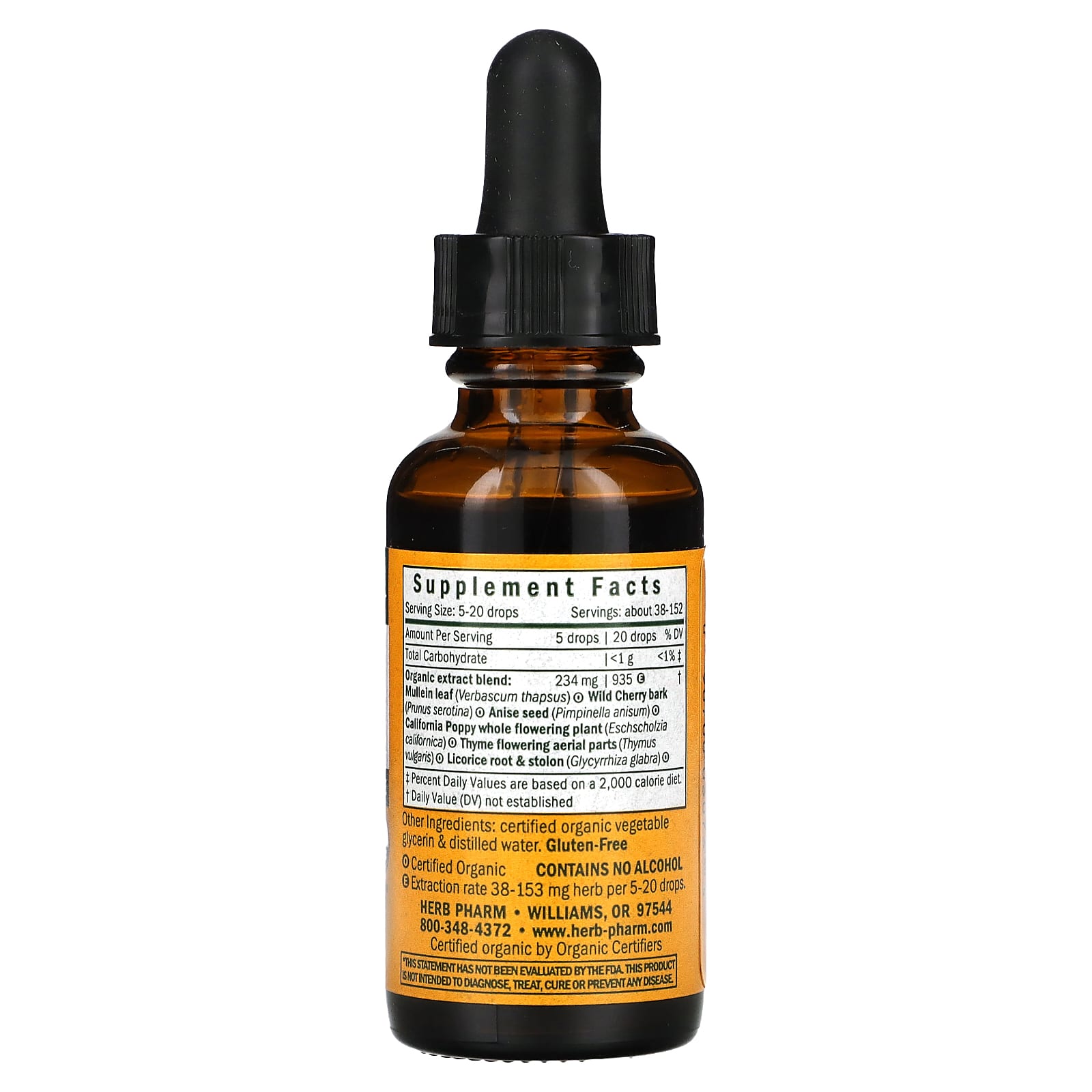 Kids Cough Relief - USDA Organic Herbal Supplement by Herb Pharm - Image 2