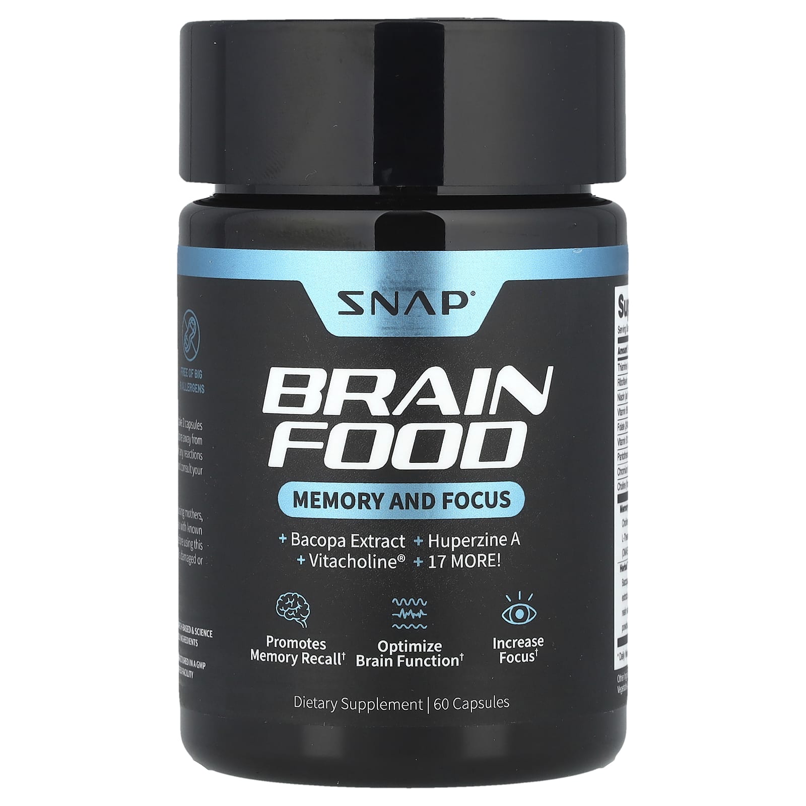 Snap Supplements, Brain Food, 60 Capsules - Image 1