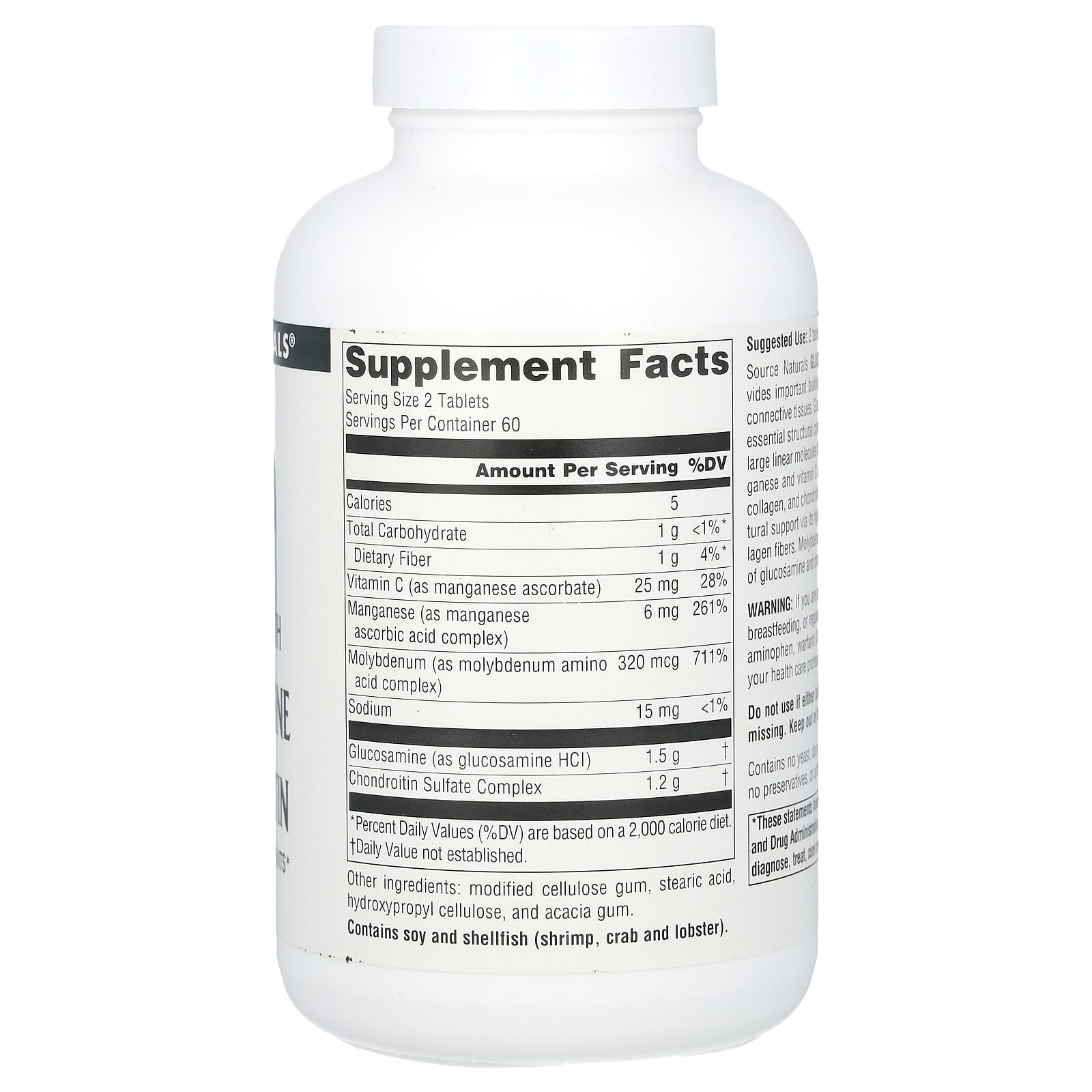 Source Naturals, Glucosamine Chondroitin, Extra Strength, 120 Tablets - Image 2