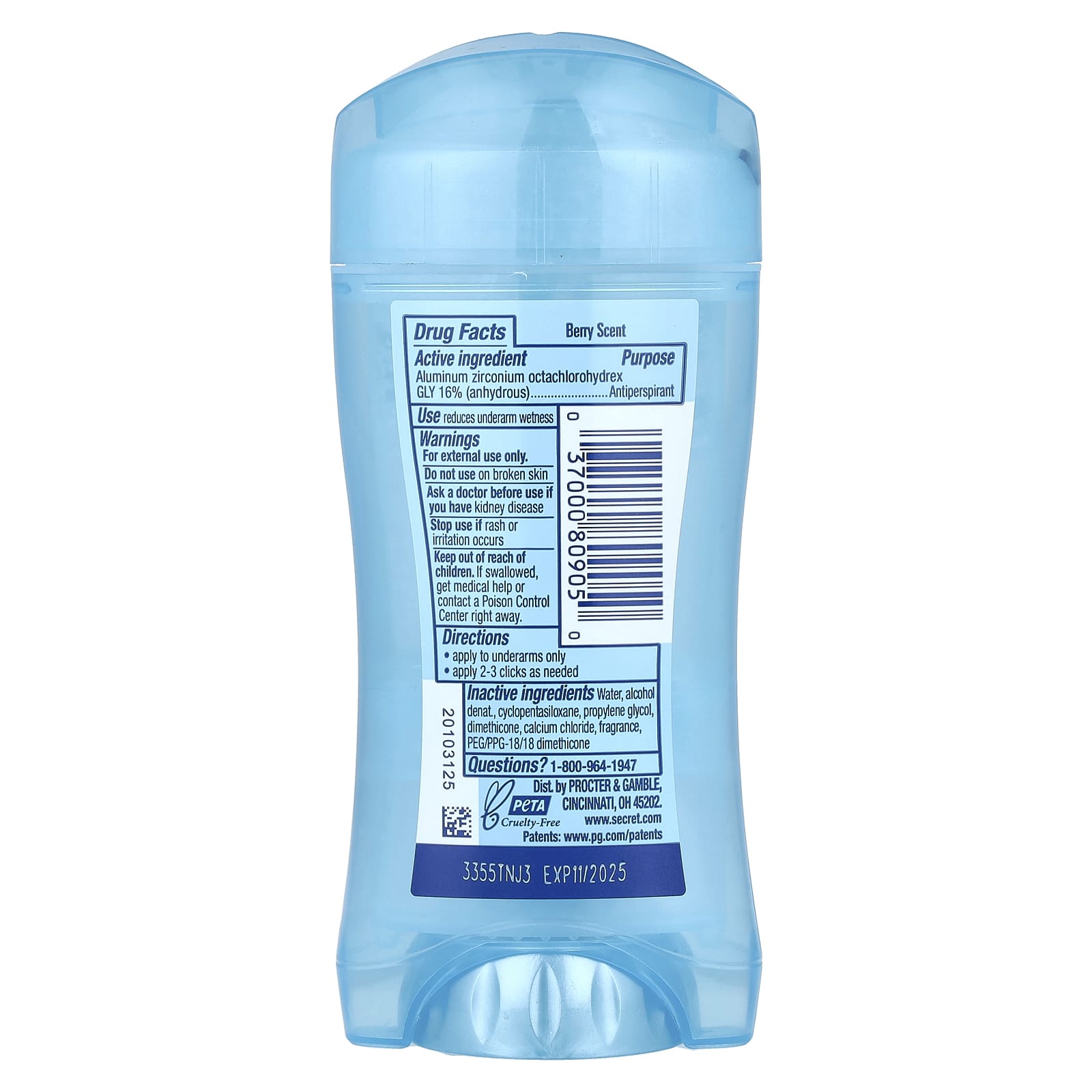 Secret, 48 Hour Clear Gel, Antiperspirant/Deodorant, Refreshing Berry, 2.6 oz (73 g) - Image 2