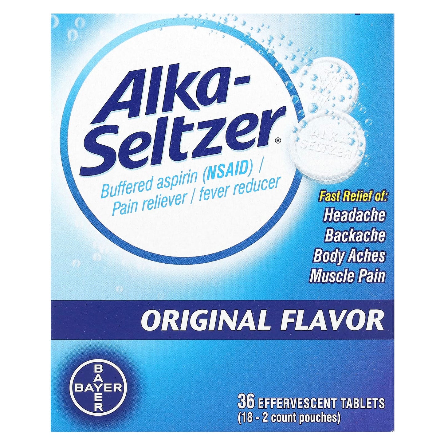 Alka-Seltzer Original - Fast Pain Relief & Fever Reducer - Image 1