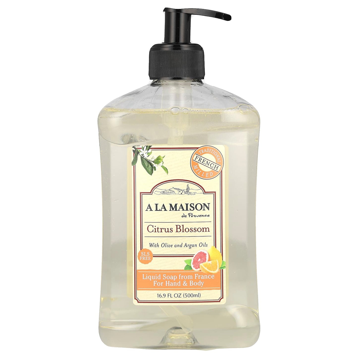 French Made Citrus Blossom Liquid Soap for Hand & Body, 16.9 fl oz - Image 1