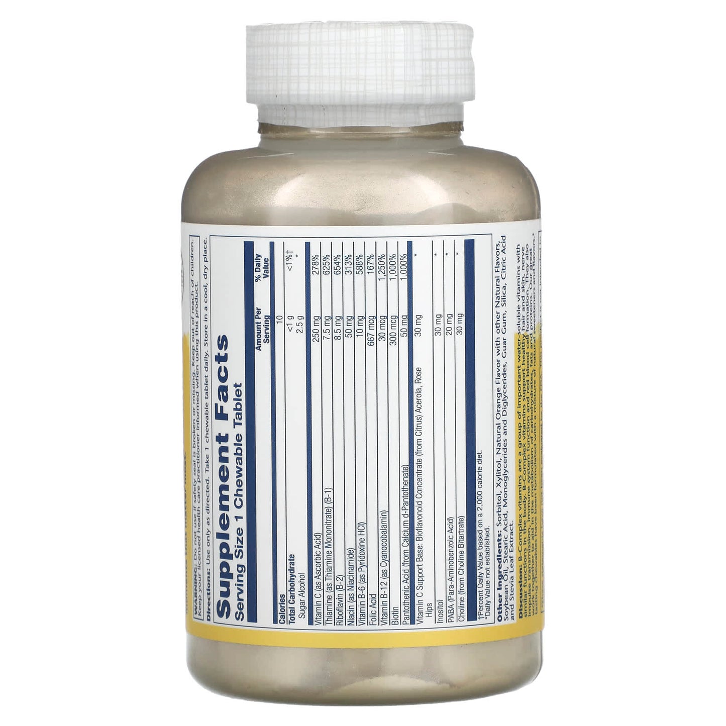 Solaray, High Potency B-Complex, Natural Orange, 50 Chewables - Image 2