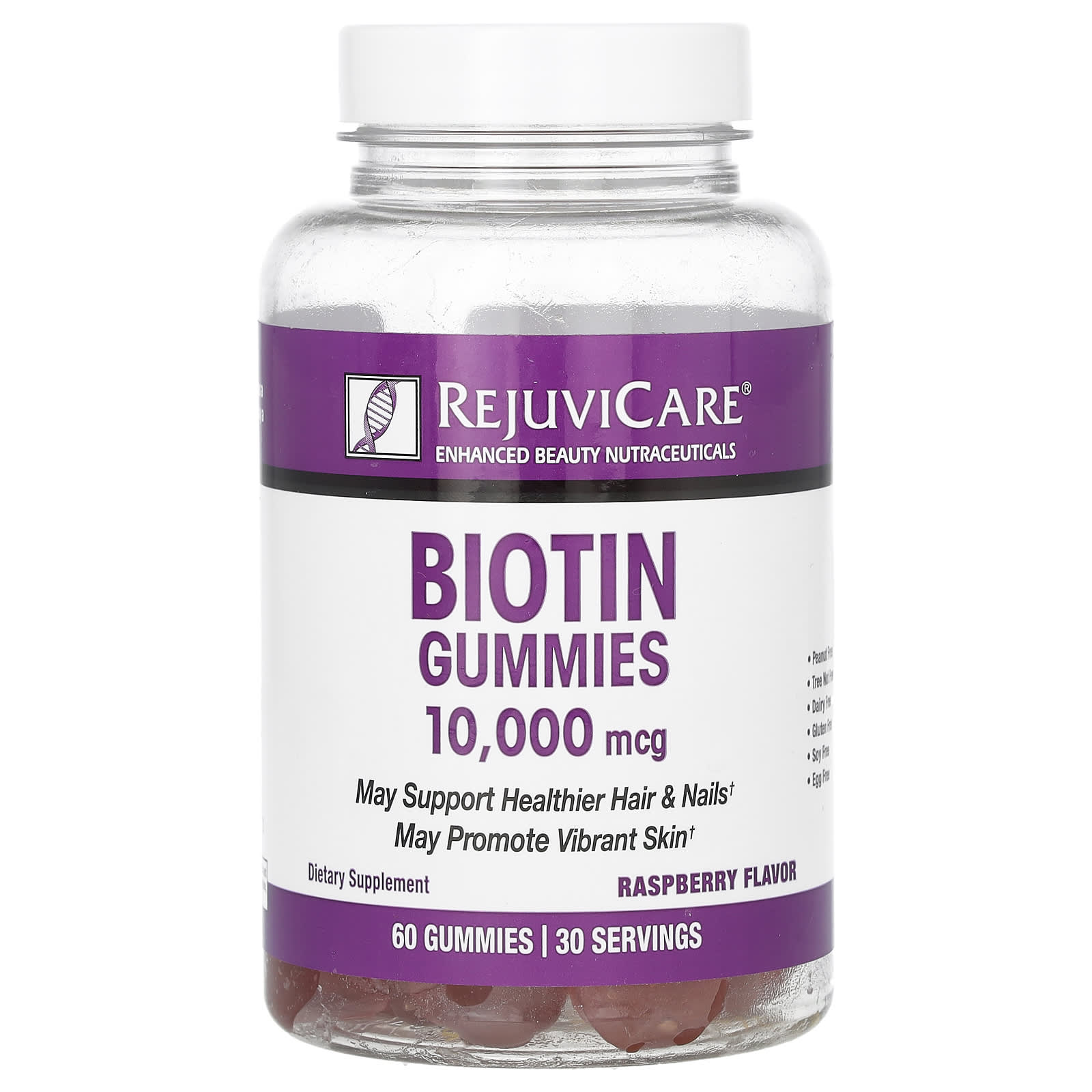 Rejuvicare, Biotin Gummies, Raspberry, 60 Gummies (5,000 mcg per Gummy) - Image 1