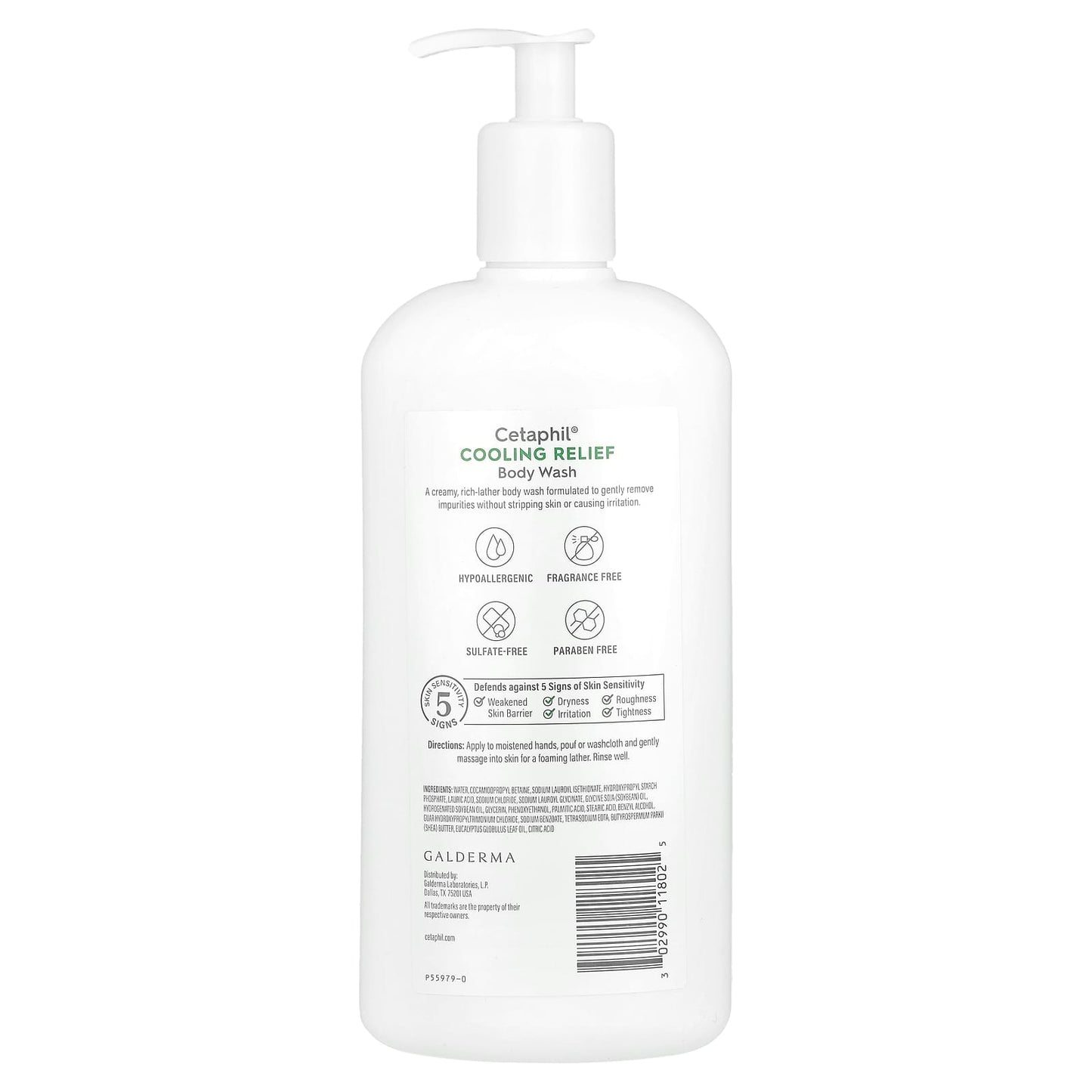 Cetaphil Sensitive Skin Body Wash, Fragrance Free, 20 fl oz (591 ml) - Image 2