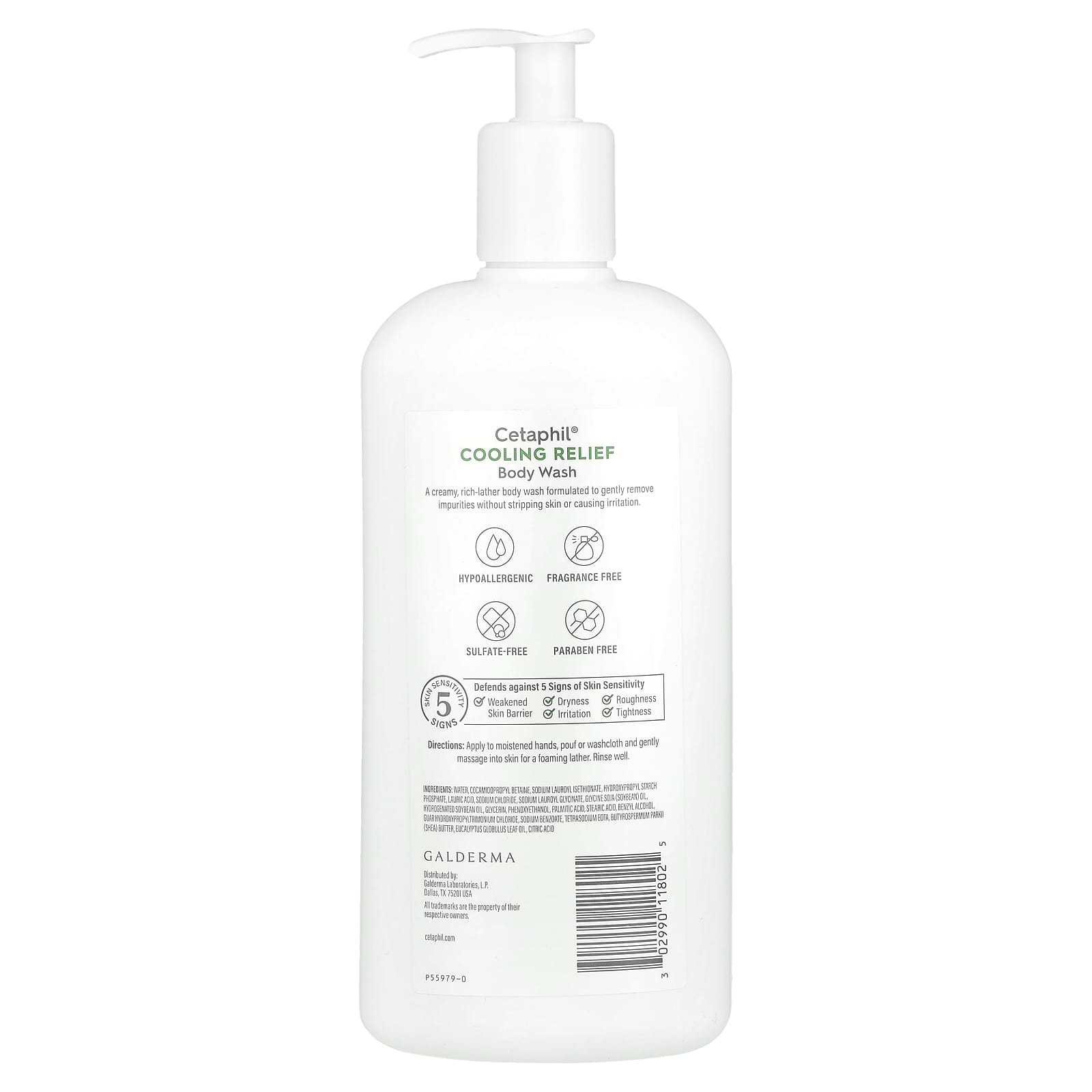 Cetaphil Sensitive Skin Body Wash, Fragrance Free, 20 fl oz (591 ml) - Image 2