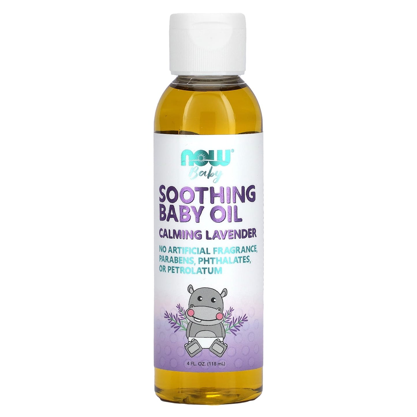 NOW Foods, Soothing Baby Oil, Calming Lavender, 4 fl oz (118 ml) - Image 1