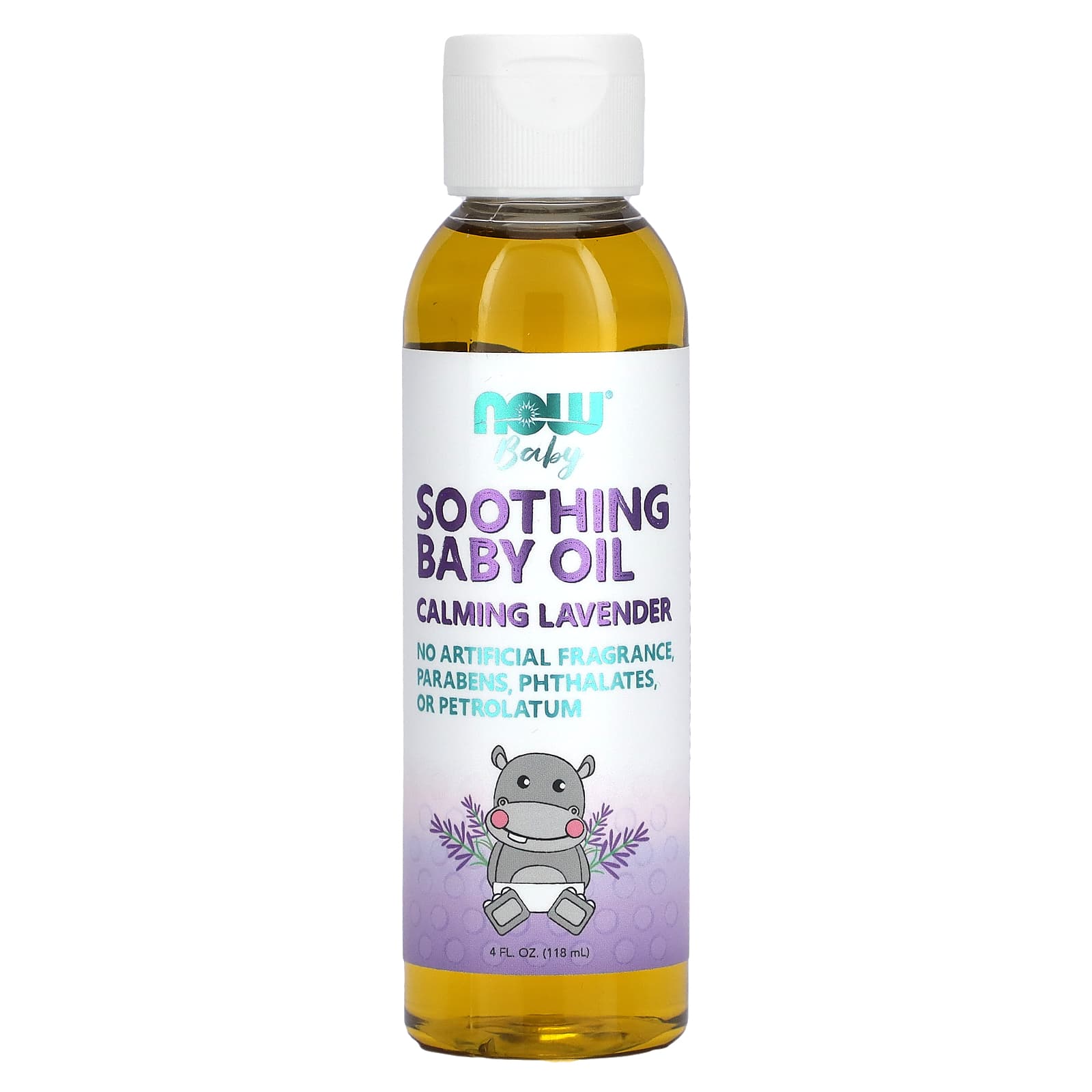 NOW Foods, Soothing Baby Oil, Calming Lavender, 4 fl oz (118 ml) - Image 1