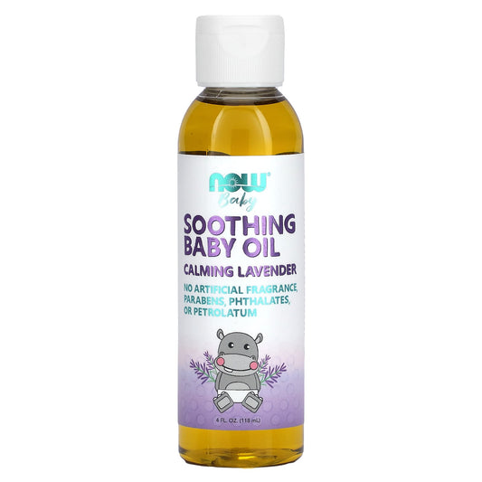 NOW Foods, Soothing Baby Oil, Calming Lavender, 4 fl oz (118 ml) - Image 1
