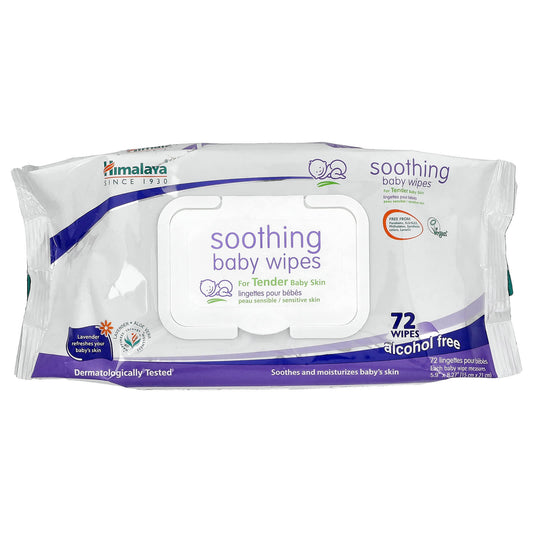 Himalaya Soothing Baby Wipes, Alcohol-Free, 72 Count - Image 1