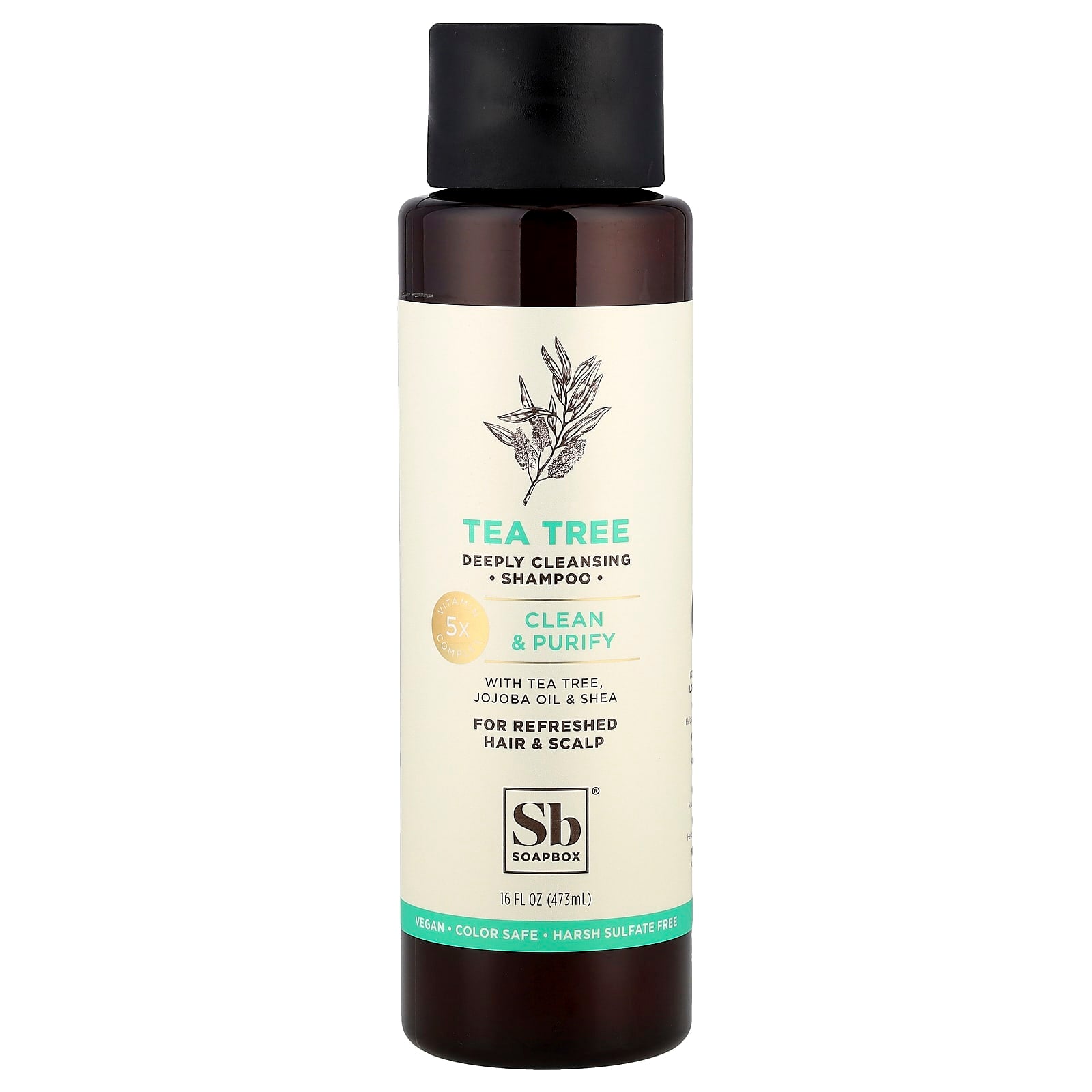 Soapbox, Tea Tree Deeply Cleansing Shampoo, Clean & Purify, 16 fl oz (473 ml) - Image 1