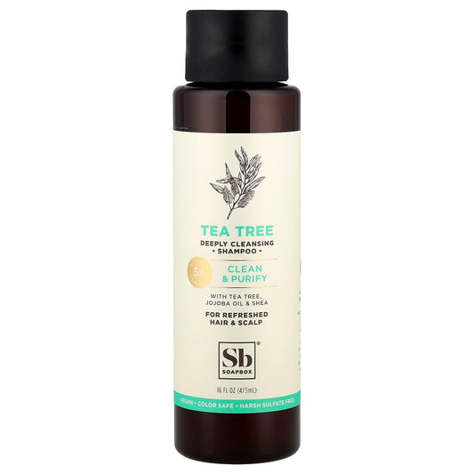 Soapbox, Tea Tree Deeply Cleansing Shampoo, Clean & Purify, 16 fl oz (473 ml) - Image 1