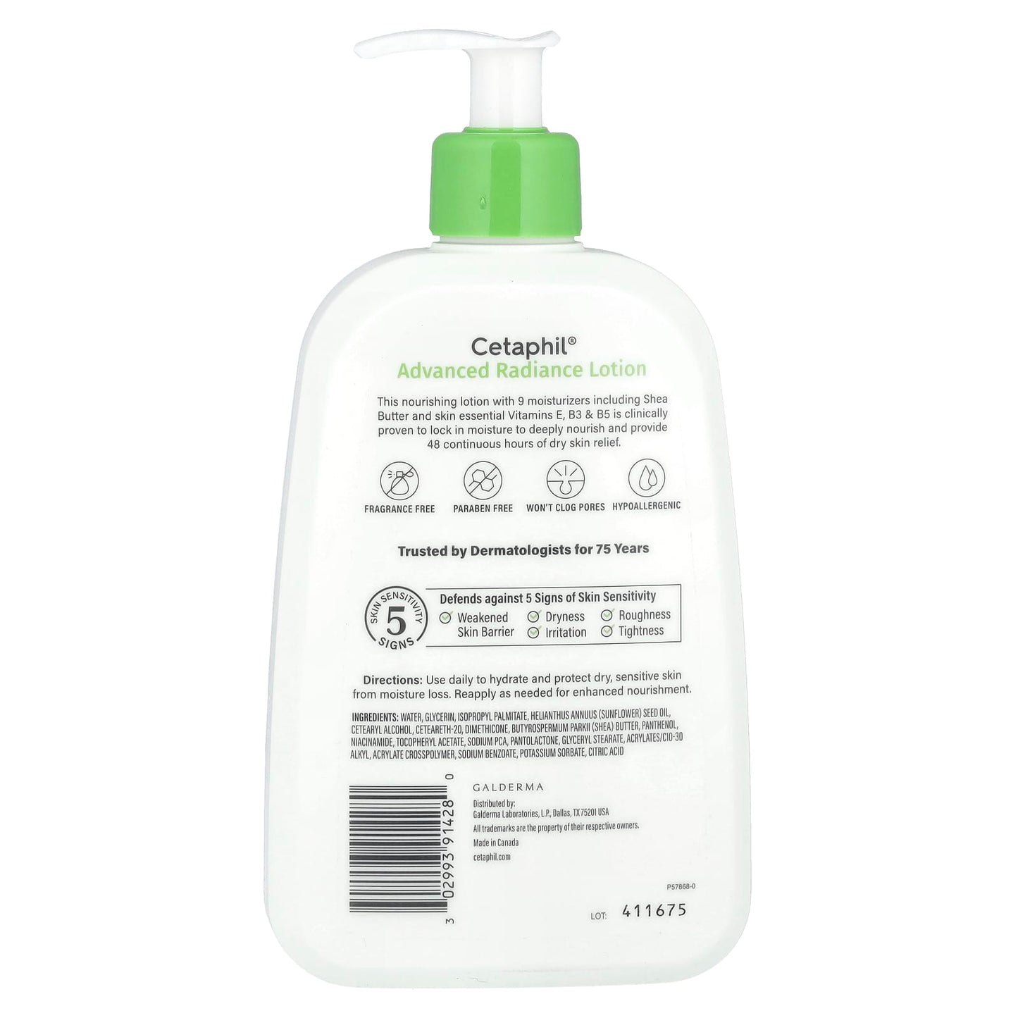 Cetaphil Advanced Radiance Lotion with Shea Butter, 16 fl oz - Image 2