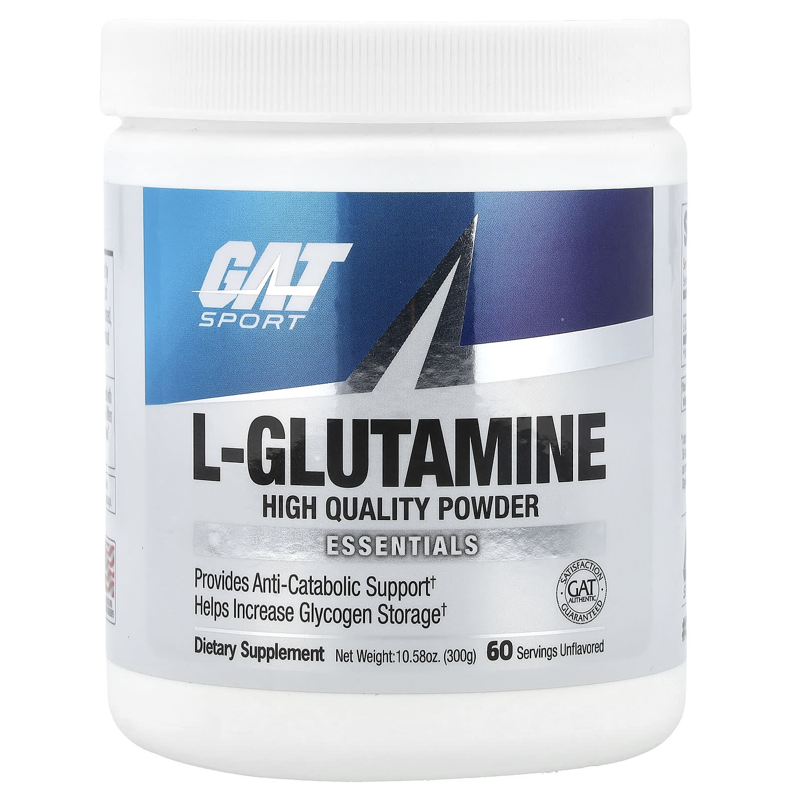 GAT L-Glutamine, Unflavored, 10.58 oz (300 g) - Supports Muscle Recovery - Image 1