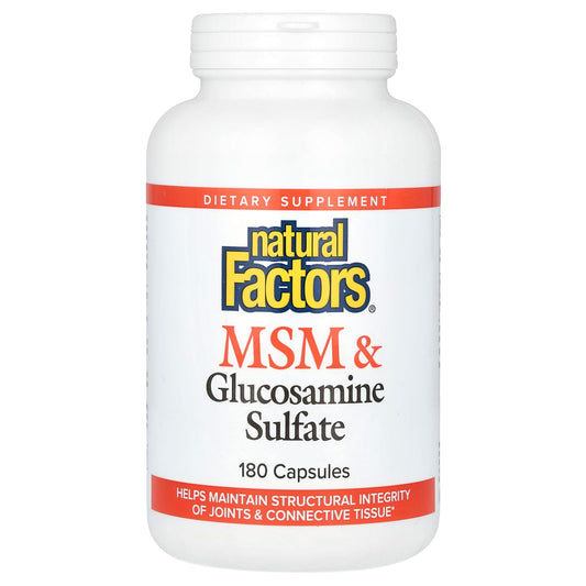 Natural Factors, MSM & Glucosamine Sulfate, 180 Capsules - Image 1