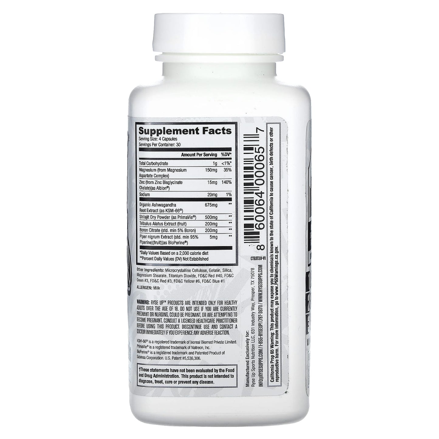 RYSE, Test, Lean Mass + Libido, 120 Gelatin Capsules - Image 2