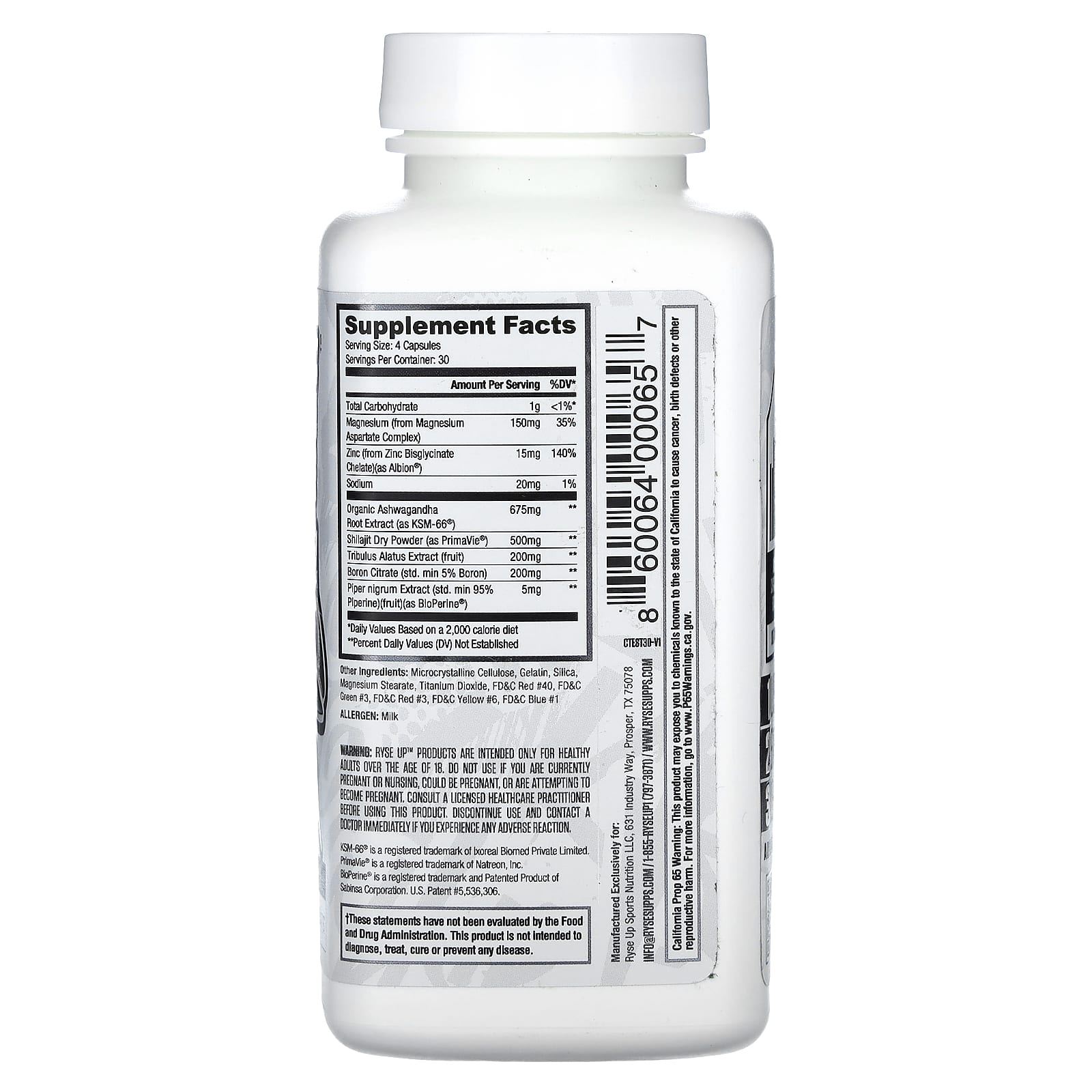 RYSE, Test, Lean Mass + Libido, 120 Gelatin Capsules - Image 2