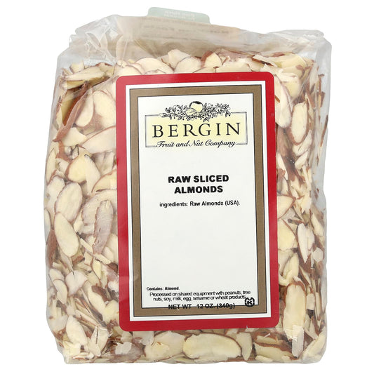 Raw Sliced Almonds by Bergin Fruit & Nut Co - 12 oz Kosher (340g) - Image 1