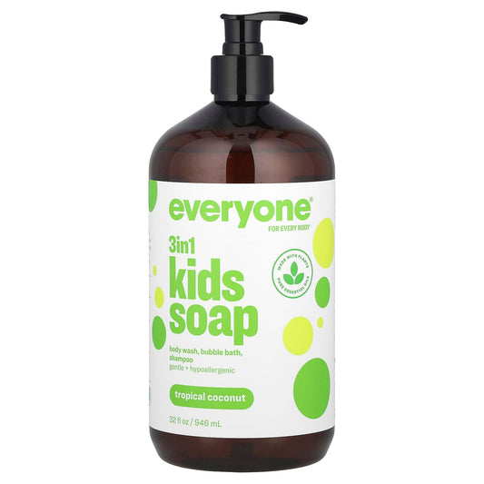 Tropical Coconut 3-in-1 Kids Body Care, Hypoallergenic, Vegan - Image 1