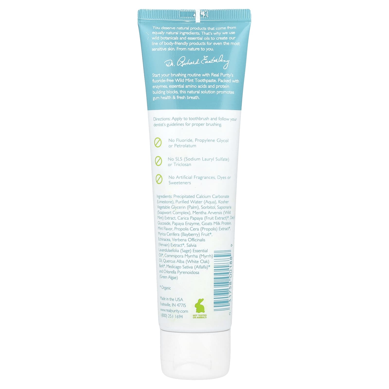 Real Purity, Toothpaste, Wild Mint, 6 oz (177 ml) - Image 2