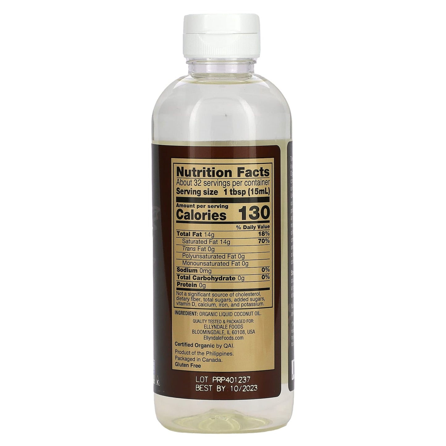 NOW Foods, Ellyndale Organics, Organic Liquid Coconut Oil, Pure Coconut, 16 fl oz (473 ml) - Image 2
