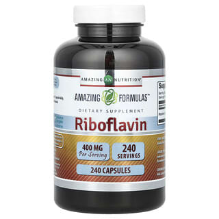 Riboflavin Supplement 400mg, 240 Capsules - Amazing Nutrition
