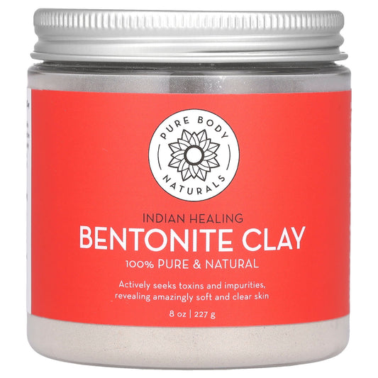 Pure Body Naturals, Indian Healing Bentonite Clay Powder, 8 oz (227 g) - Image 1