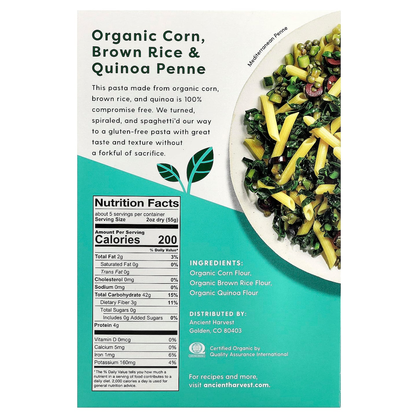 Ancient Harvest Organic Gluten-Free Penne Pasta 9.6 oz - Image 2