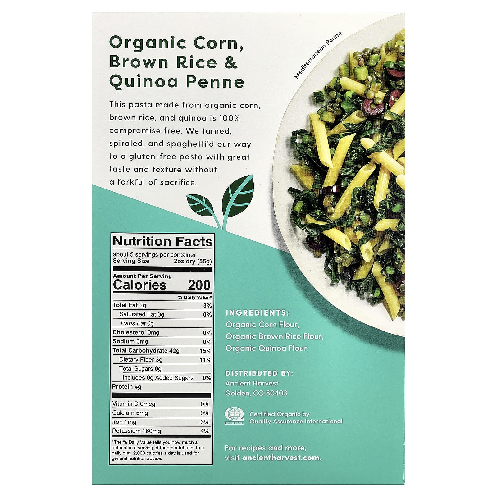 Ancient Harvest Organic Gluten-Free Penne Pasta 9.6 oz - Image 2
