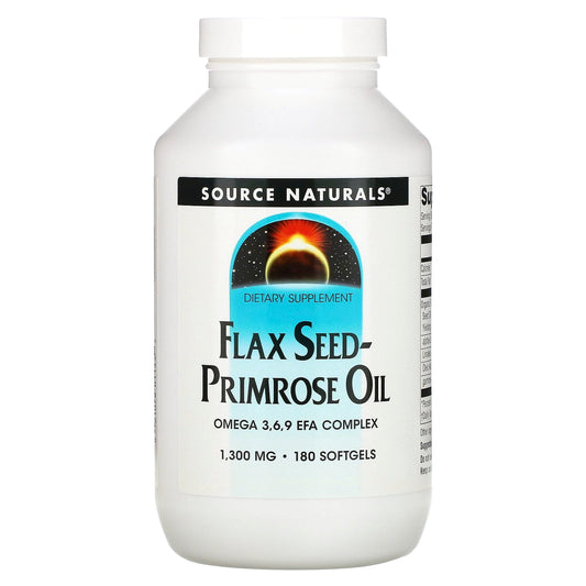 Source Naturals, Flax Seed-Primrose Oil, 1,300 mg, 180 Softgels - Image 1