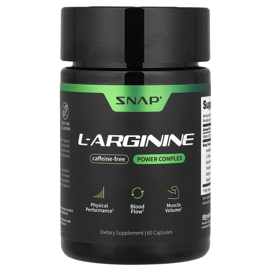 Snap Supplements, L-Arginine, Caffeine-Free, 60 Capsules - Image 1