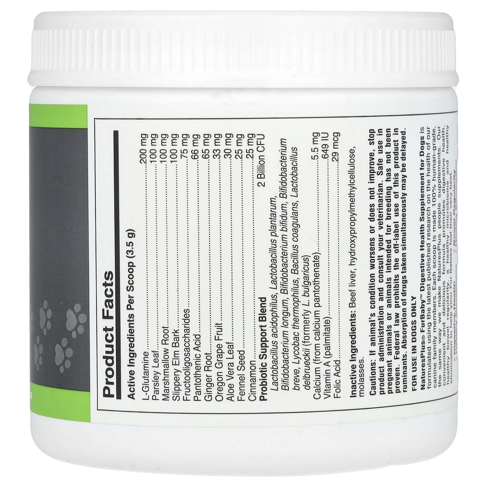 NaturesPlus, FurBaby, Digestive Support for Dogs, 7.4 oz (210 g) - Image 2